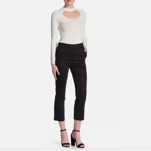Frame Pants High Waisted Capri Cropped Pant Cotton Stretch Black Womens Size 4 - Picture 1 of 11